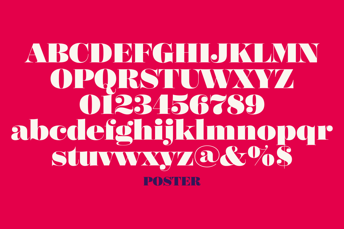 Пример шрифта Poster Display Regular Italic